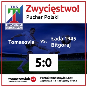 Tomasovia gromi Ładę 1945 Biłgoraj w Pucharze Polski